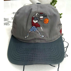 Vtg Space Jam Love your melon snapback hat 1991 Adults Looney Tunes gray o/s USA